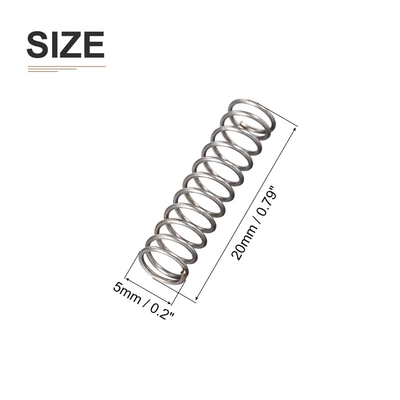DTGN 0.5 x 5 x 20 mm (DxADxL) Compression Spring