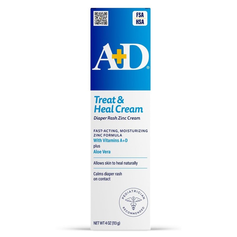 A+D A&D Zinc Oxide Diaper Cream, 4 OZ (113 g)