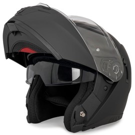 VINZ Pasco Flip-Up Helmet with Sun Visor & Pinlock 70 Prepared | ECE 22.06 Motorcycle Helmet for Men & Women | Motorcycle Helmet Foldable Full Face Helmet | Available in Sizes XS-XXL