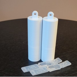 Pocket Eye Drop Vial Holder & Carry Storage - Holds One (1) Single Use Eye Drop Vial - Perfect to Carry Pocket, Purse/Clutch, School Bag - Two (2) Pack - Znet3D (White)