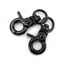 VersaKits 10 Pcs Swivel Trigger Clips 3/8 Inch Heavy Duty Matte Black Lobster Claw Clasps Snap Hooks for Purse Keychain Pet Leash Lanyard
