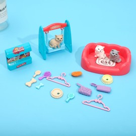 SOTOGO 39 Pieces Pet Pretend Play Toys Cat Figures Playset Cats Care Role Play Toys Toys for Toddler Boys and Girls