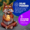 Exhart Garden Sculpture, Fox Solar Garden Statue with Glass Jar,