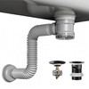 Bathroom Sink Drain Kit with Flexible Expandable Pipe: Odor-Free &