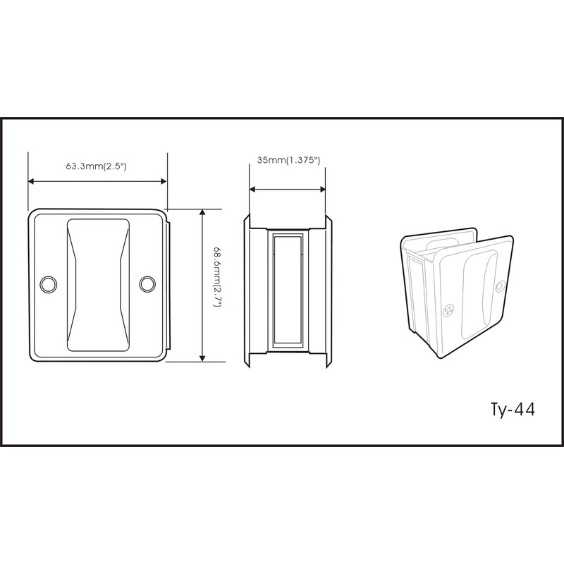 QCAA Solid Brass Sliding Pocket Passage Door Pull, Matte Black,