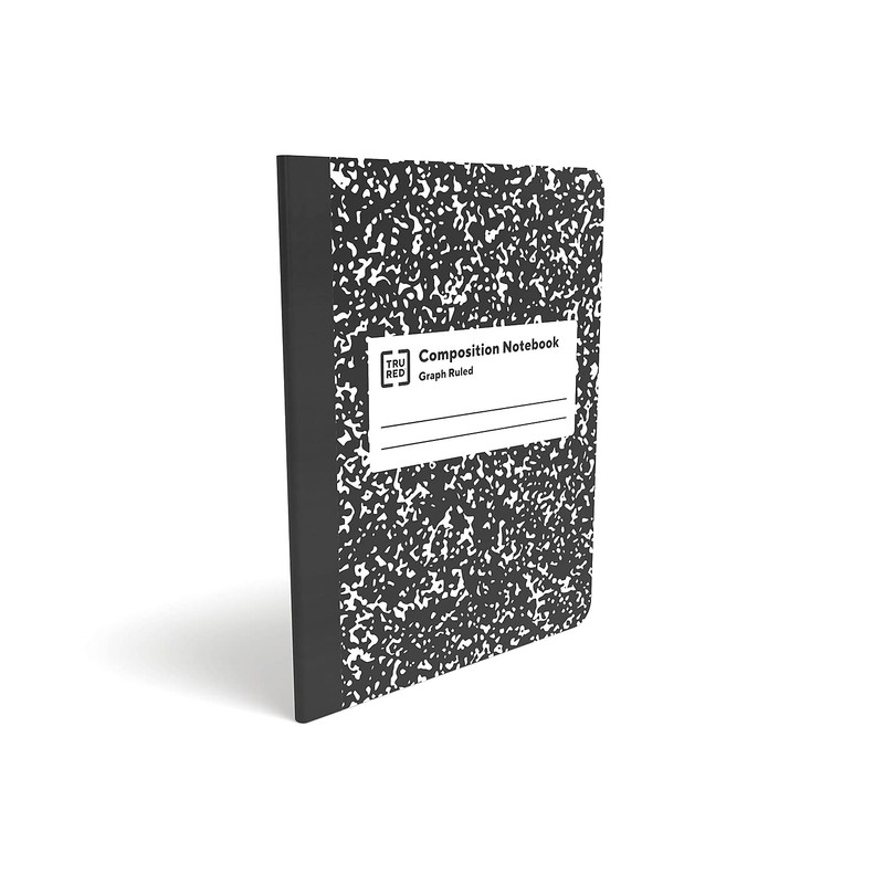 STAPLES Composition Notebook, 7.5" x 9.75", Graph Ruled, 80 Sheets,