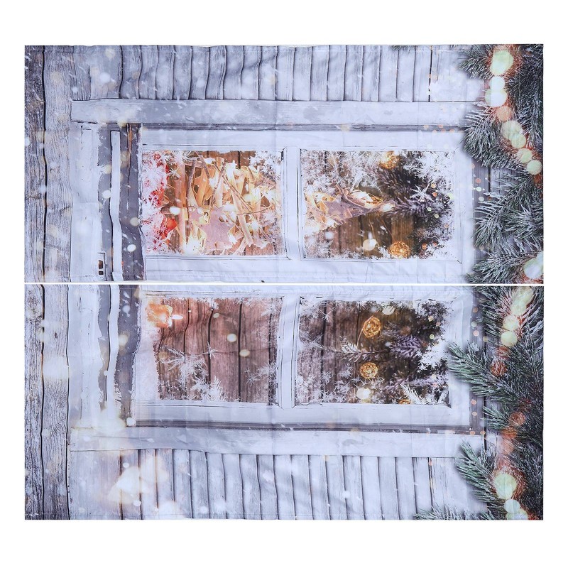 Waterproof Christmas Curtain Window Decorations Christmas Ornaments Home Living Room