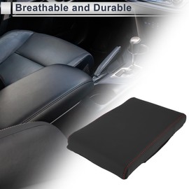 X AUTOHAUX Car Center Console Cover Universal Car Armrest Storage Box 12.6"x7.87"x1.97" Black Nappa Leather Memory Foam