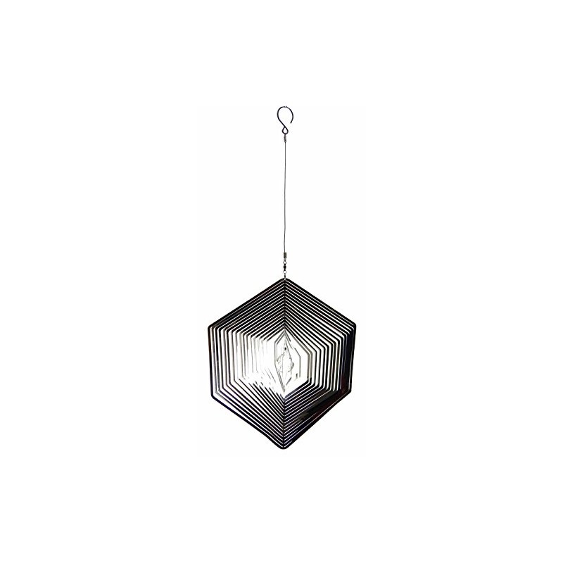 Hanging Stainless Steel Garden Wind Spinner Sun Catcher Crystal -