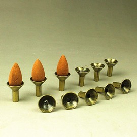 6 Pcs Backflow Cone Burner Retro Metal Filter Tube Shape Cone Incense Support Stand Incense Burner Ornament for Home Shop Small