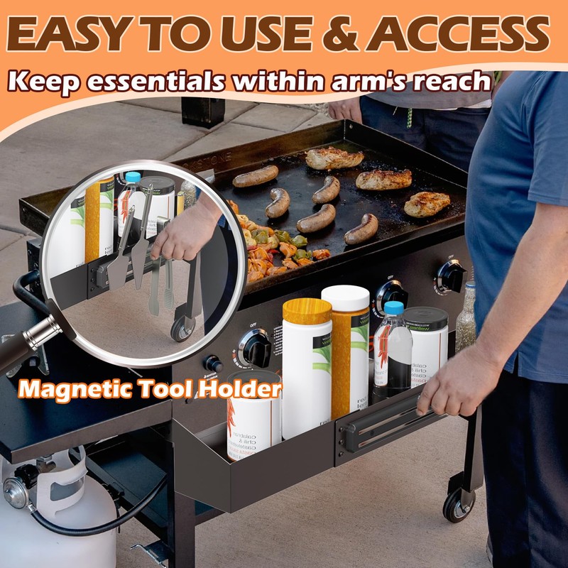 MOASKER Front Griddle Caddy for Blackstone 36" Griddle, Accessories Storage