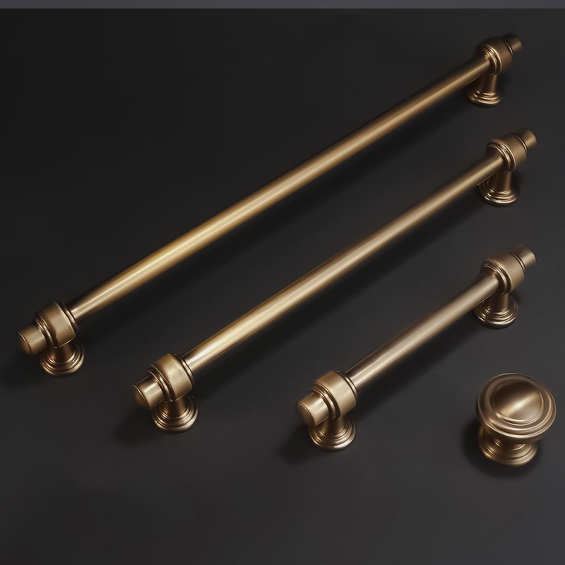 POVEFONK 10 Pack 5 inch Champagne Bronze Kitchen Cabinet Handles