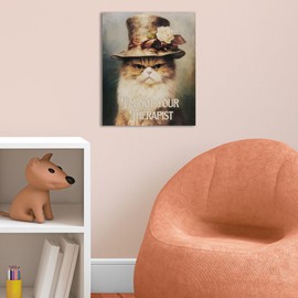 Madison Park Funny Grumpy Cat Wall Décor for Teens, Home Office, Bathroom Decor, Gifts for Cat Lover, Birthday, Father's Day, Graduation Dorm Room Décor, I'm Not Your Therapist Mean Cat Painting
