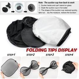 Tallew 6 Pack Car Window Shades for Baby, Include Front Rear Side Sun Visor Windshield Shade Cling Sunshade with Suction Cups for UV Protection(63 x 34 Inch)