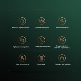 INXI002 Facial Oxygen Machine Airbrush Nano Mist Sprayer Portable Facial Steamer Beauty SPA Skin Care Tool with Solution Bottles