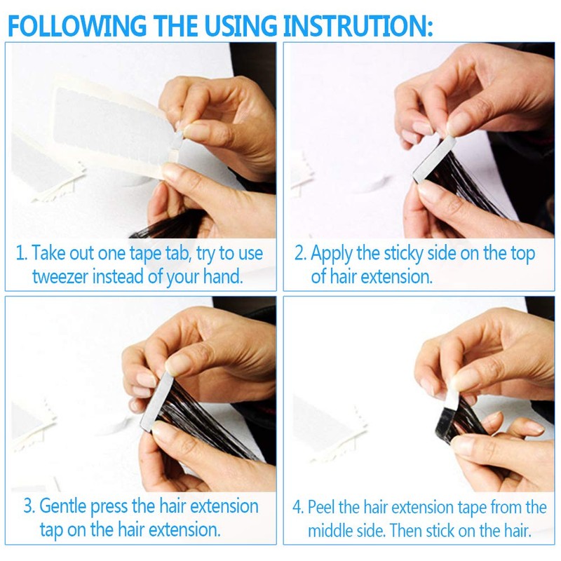 216 Pieces Hair Extension Tape Tabs Double Sided Extension Tapes