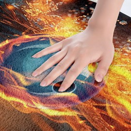 Feelyou Bowling Polyester Bath Rug Kids Bowling Ball Soft Fleece Door Carpet Fire Non Slip Bath Mat for Women Men Room Decor Ball Game Bathroom Floor Indoor Doormat,16x24 Inch