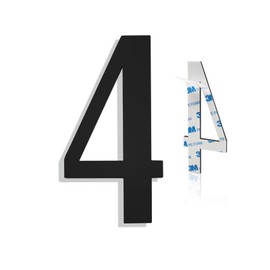 Modern House Numbers for Outside - Self-Adhesive, Large 6 Inch, Metal House Address Numbers - Ideal For Mailbox, Door, And Outdoor Address - House Number 4
