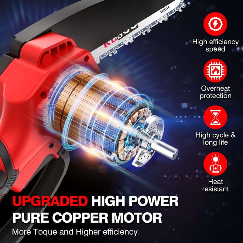 Mini Chainsaw, 6 Inch Mini Chainsaw Cordless, 2024 Upgraded Portable
