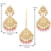 Aheli Exquisite Design Pink Colored Faux Kundan Chandbali Earrings Maang