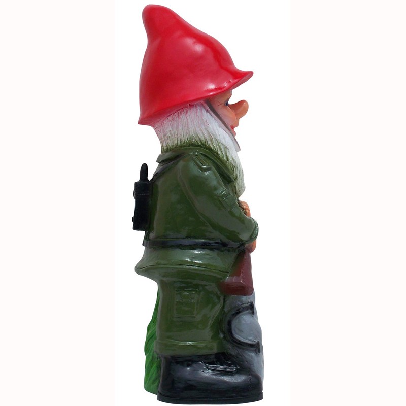 Rakso Soldier Gnome, 19", Large UV Resistant Lawn Ornament