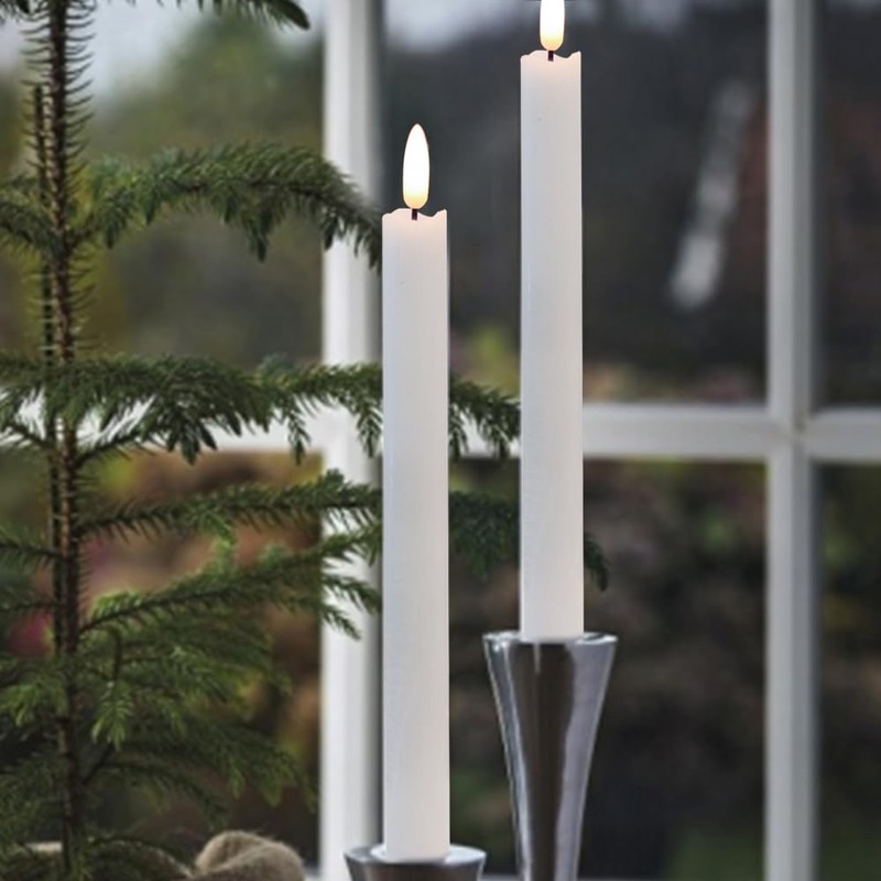 GenSwin Flameless Taper Candles Flickering with Remote Timer, Battery Operated