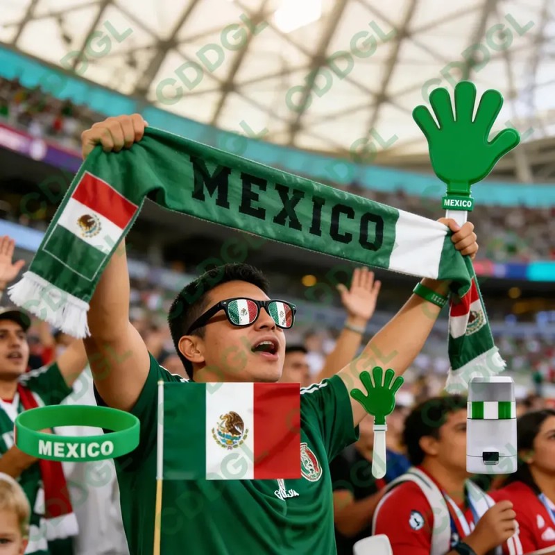 Kit Fiesta Mundial México 2026: Bandera, Bufanda, Gafas, Pintura y