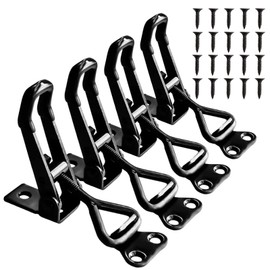 4 Pack Metal Toggle Latch,Box Closure Tension Lock Toggle Clamp Latch Adjustable Toggle Latch Quick Release Toggle Catch Latch for Tool Boxes Trunk Cases (Black)