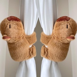 Pack of 2 Curtain Tiebacks Curtain Tape, Cute Curtain Holdbacks Rope, Capybara Curtain Tiebacks, Cartoon Animals Curtain Clips for Children's Room Decoration (Pack of 2)