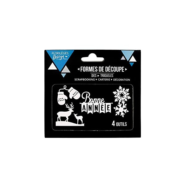 Florilèges Design FDD21428-Cutting Tool for Scrapbooking Happy New Year Black,