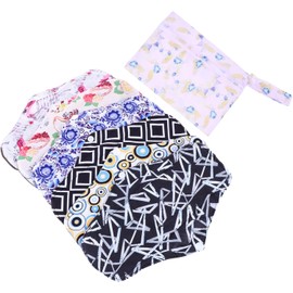7 piezas Almohadillas Menstruales Reutilizables de Fibra de Bambú con Bolsa para Mujeres Saludables