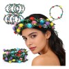 10pz Diadema Corona Flores Luz Led Fiesta Festival