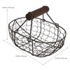 Tofficu Antique Wire Egg Basket with Wood Handle Primitives Vintage