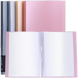 Tuhangcc - Carpeta con fundas de plástico de 8.5 x 11 pulgadas, 20 bolsillos, carpeta de portafolio de arte resistente con protectores de hojas transp