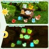 GSrenyu 120 Pcs Mini Resin Animals,Luminous Toy Tiny Resin Ducks,Frogs,Fish