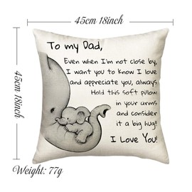 Pillowcase, Gifts from Son Daughter to Father, Suitable for Home, Office and Car Use (18" * 18")