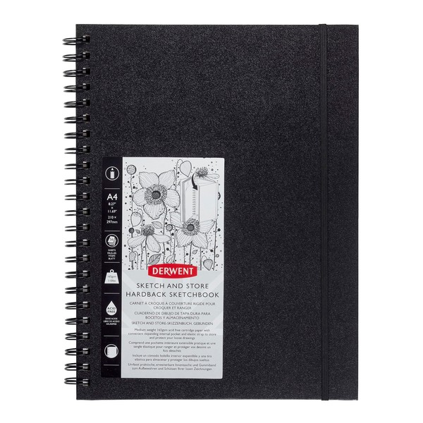 Derwent Sketch & Store Hardback Sketch Book, A4 Portrait, Drawing