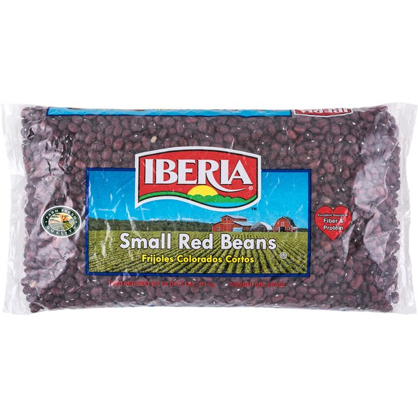 Iberia Small Red Beans, 4 lb, Long Shelf Life Small Red Beans with Easy Storage, Rich in Fiber & Potassium, Low Calorie, Low Fat Food