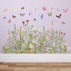 AnyDesign 2 Sheets Spring Butterfly Wildflowers Wall Stickers Farmhouse Wild
