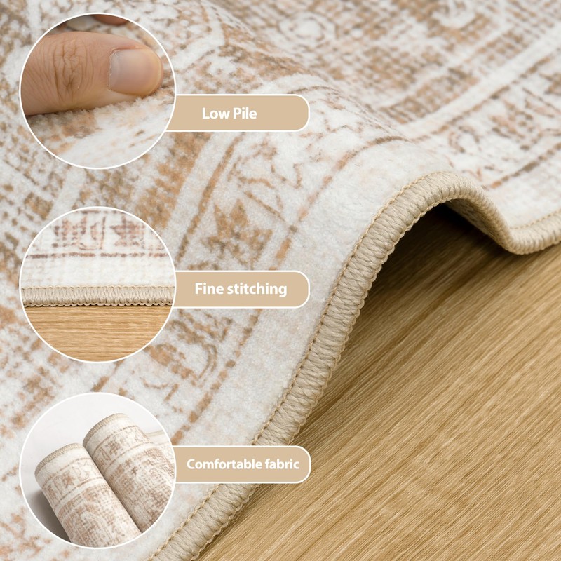 8x10 Area Rug for Living Rooms : Washable Rugs Non-Slip