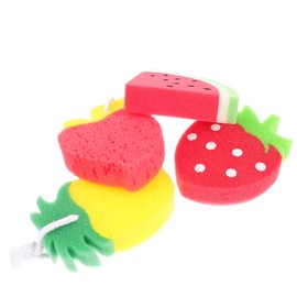 Healeved 4pcs Fruit Style Heavy Duty Scrub Sponge Dish Cleaning Sponge Kitchen Accessories Wash Sponge
