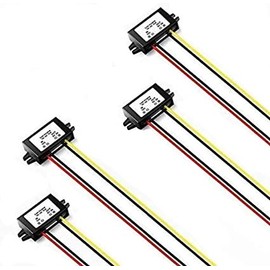 Magnolora 4 Pack Car LED Display Power Supply 12V to 5V 3A DC/DC Buck Converter Module