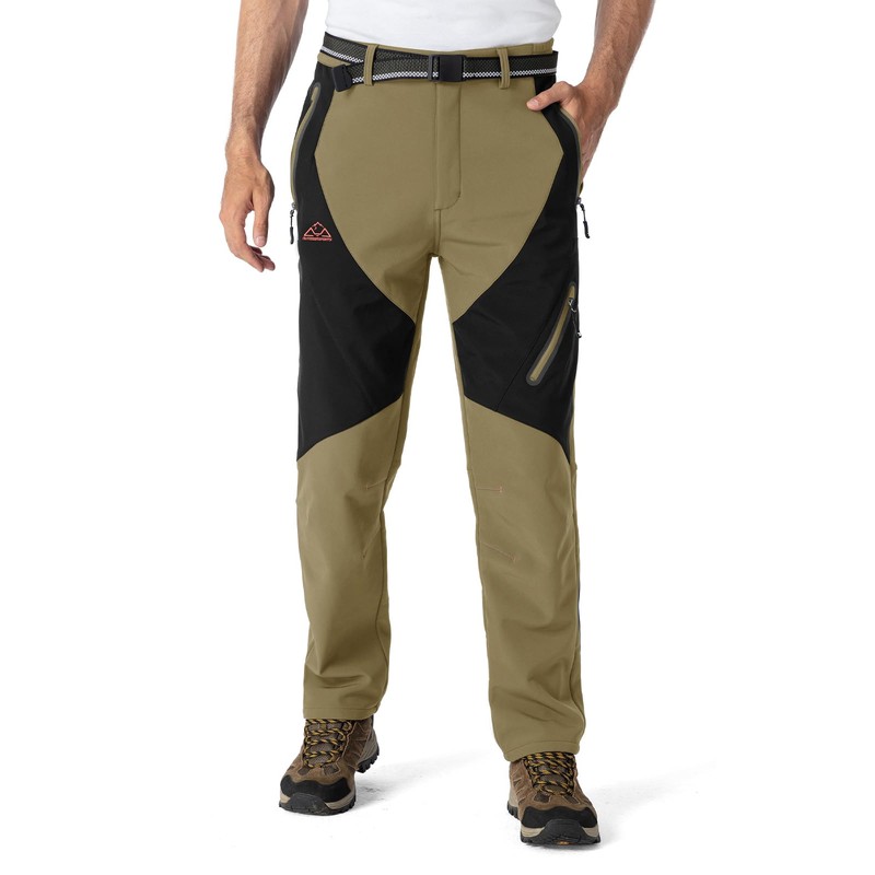 YSENTO Men's Fleece Lined Ski Snow Pants Winter Waterproof Softshell