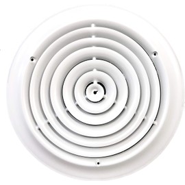 HBW 12" Round Ceiling Diffuser White Powder Coated with Outside Dimension of 16" Fitting in 12" Duct