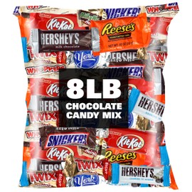 Chocolate Candy Variety Pack, 8lb Bulk Chocolate Candy, Pinata Candy, Individually Wrapped Chocolate Fun Size Candy Bars