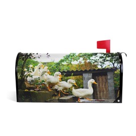 ZZKKO Mailbox Decor Funny Ducks Yellow Beak Mailbox Covers Magnetic Seasonal Colorful Pattern Home Houses Letter Box Cover Decorations,20.8x18 Inch Standard Size,Multicolor