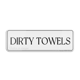 FOSHIN Dirty Towels Wall Or Door Sign 10 X 3 Inch Self Adhesive Use For Office/Business Easy To Apply, Acrylic5