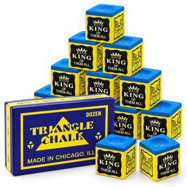 12 Pcs Snooker Chalk, Blue Pool Chalk Cubes 2.2 cm for Billiards Cue Tips