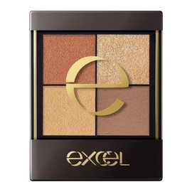 Excel Real Close Shadow CX05 (Fringe Hat) Nuance Color Eyeshadow Palette 4 Colors 3 Textures (Glossy, Glitter, Matte)