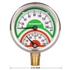 MEASUREMAN Tridicator, Thermo-Manometer, 2-1/2", Silicone Oil Filled, 0-160psi/30-250 deg F,